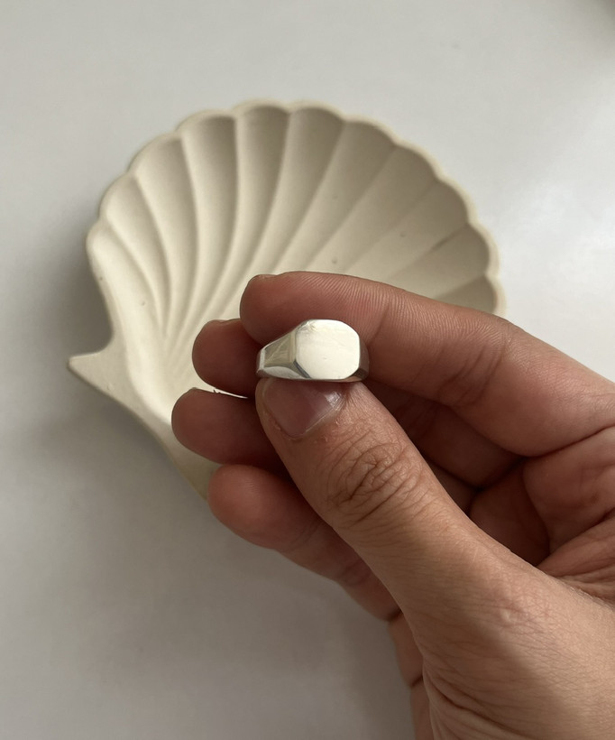 انگشتر نقره مینیمال مربع_امکان حک متن دلخواه