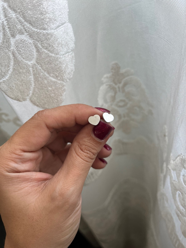 گوشواره استیل قلب تخت