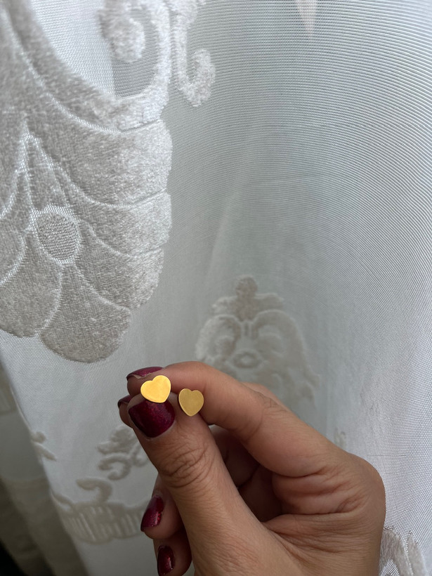 گوشواره استیل قلب تخت