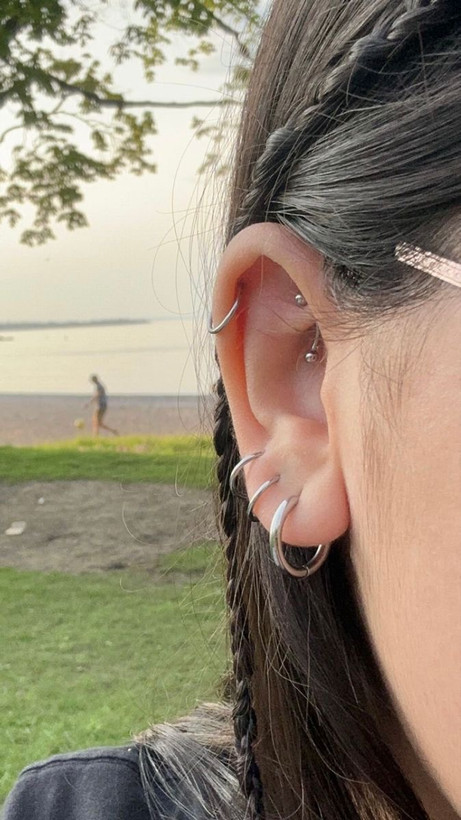 گوشواره حلقه ای نقره ساده