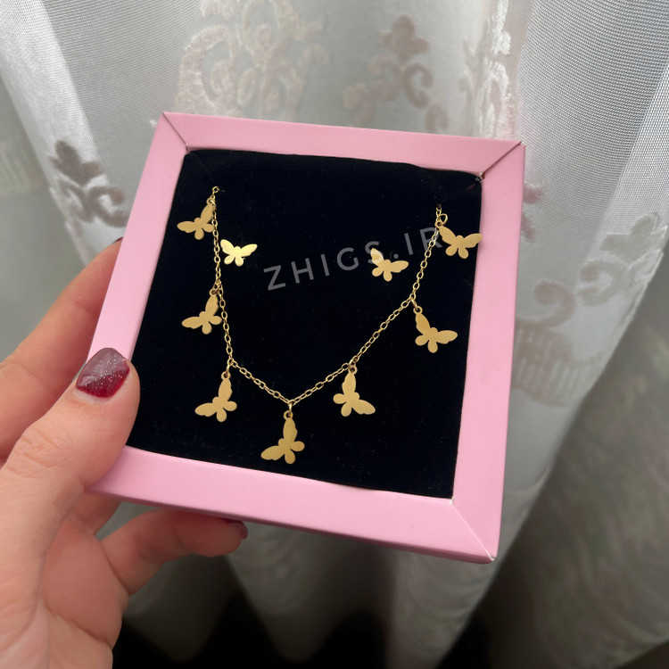 پک هدیه پروانه (گردنبند و گوشواره)