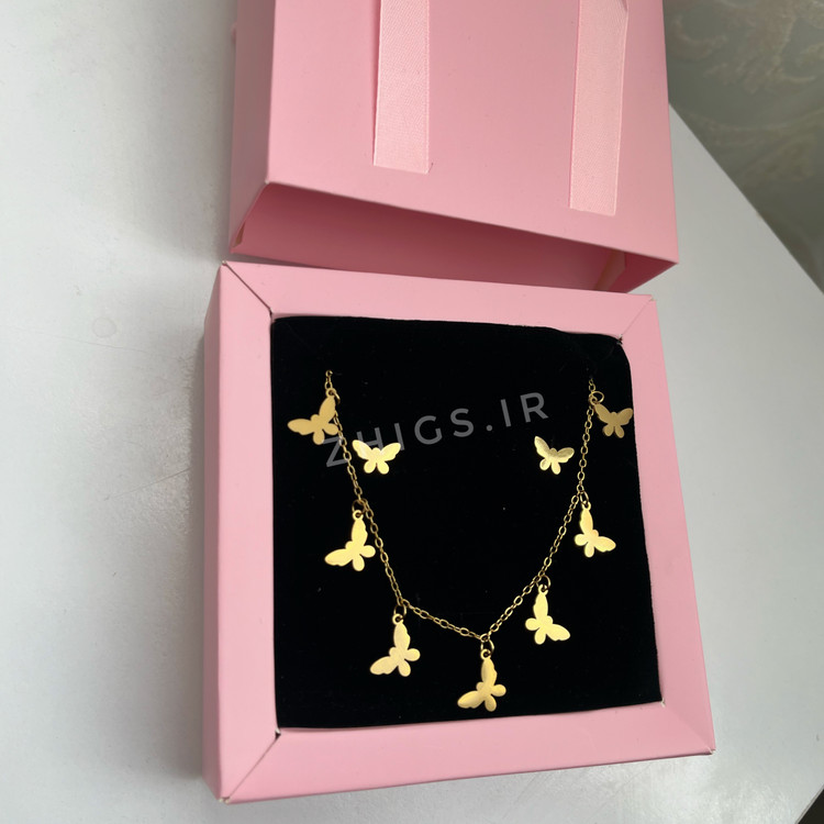 پک هدیه پروانه (گردنبند و گوشواره)